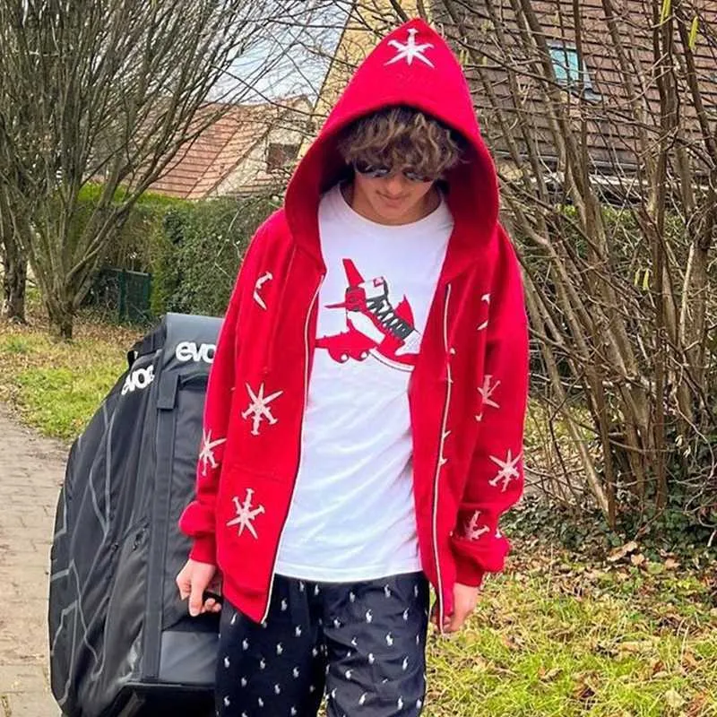 Womens Oversized Rhinestone Snowflakes Hoodie Autumn