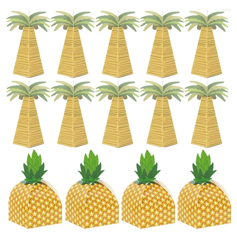 Geschenkverpakking 10/5 stuks Hawaiiaanse snoepdoos mini zomer kokosnoot palmboom ananas tropische Luau bruiloft feestartikelen