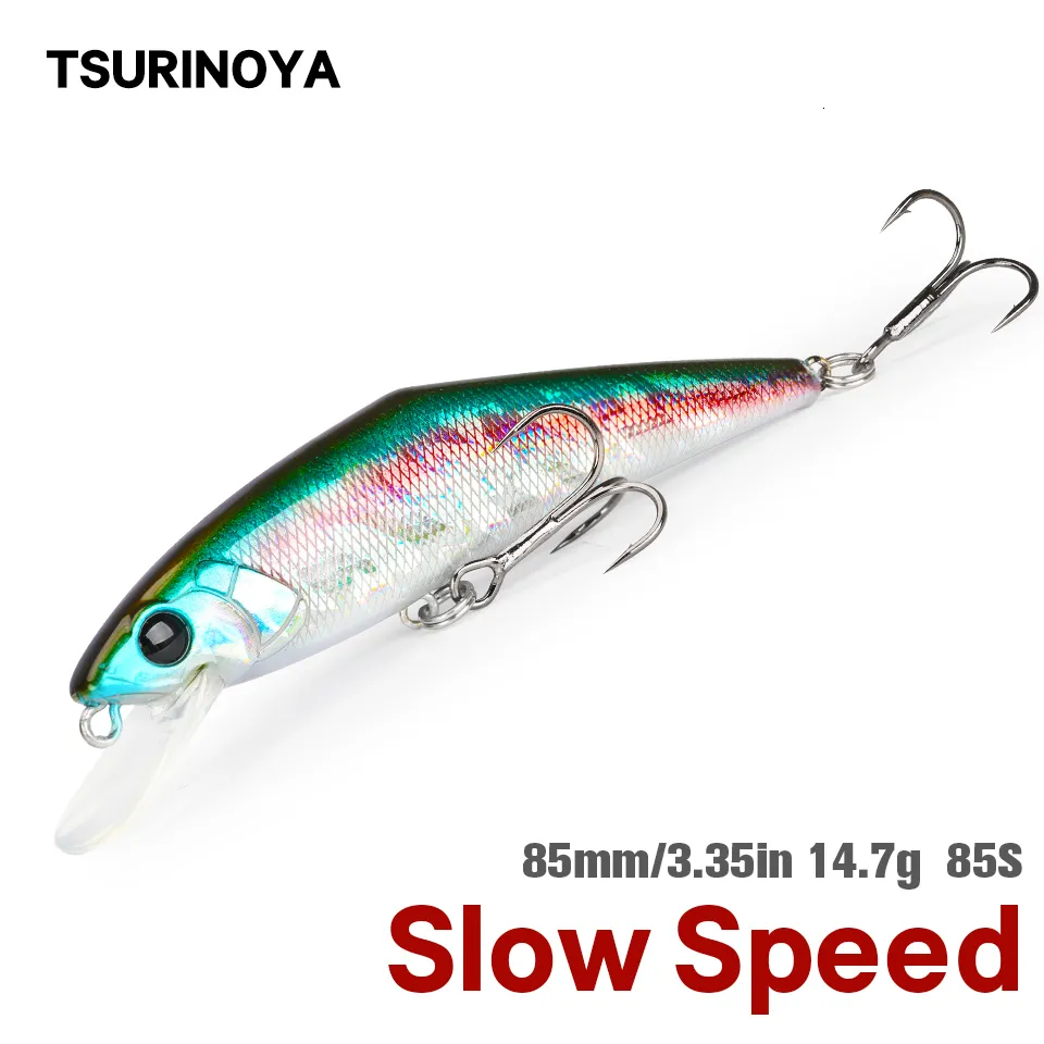 Baits Lures TSURINOYA 85S Slow Speed Minnow 85mm 14.7g DW99