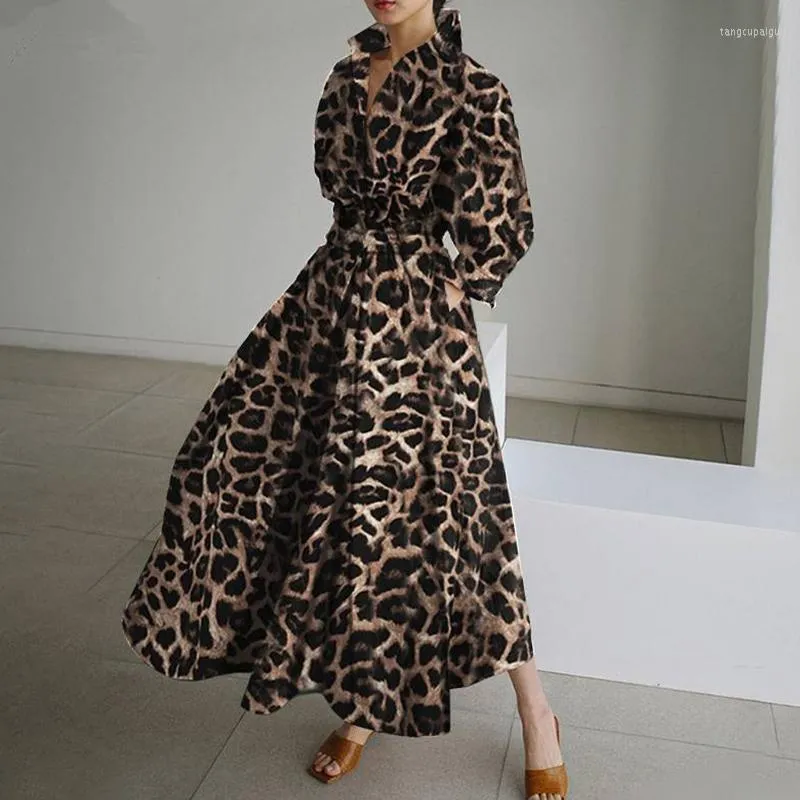 Longue robe leopard sale