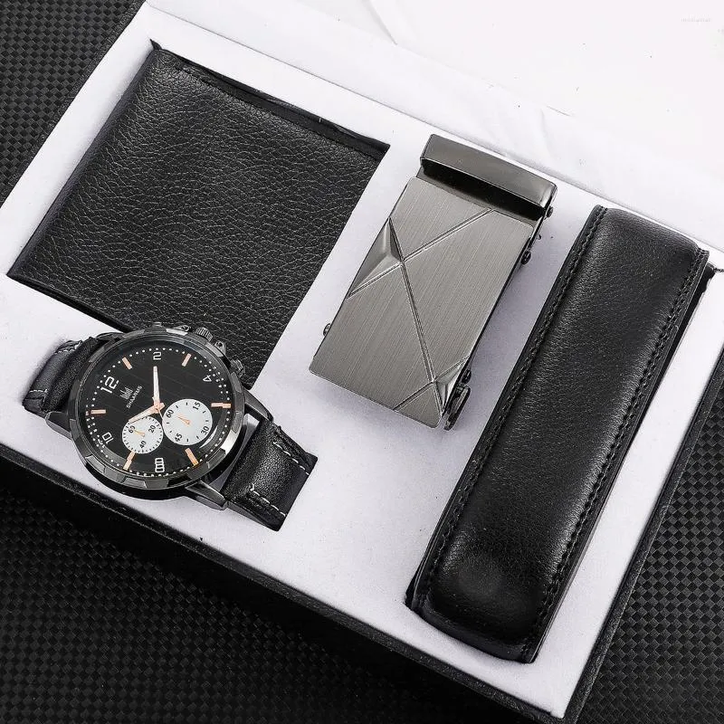 Regalos para hombres relojes conjunto, cumpleaños San Valentín regalos de  cuero artificial reloj de hombre 
