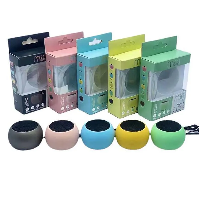 Portable Speakers Popular Super Multi-Function Outdoor Sports Portable Round Small Steel Cannon Wireless Bluetooth Speaker with Rope