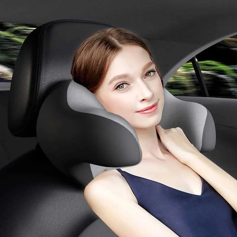 3D Memory Foam Auto Nackenkissen Einstellbare Kopfstütze Auto Kopfstütze  Reisekissen Nackenstütze Halter Sitzbezüge Auto Styling