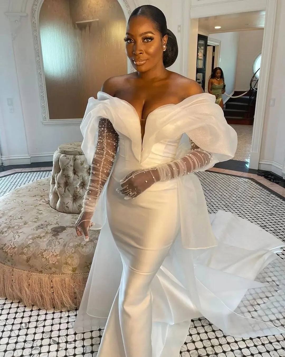 African black girl Mermaid Wedding Dresses 2023 Sexy off shoulder Bridal Gowns aso ebi Plus Size robe de mariee