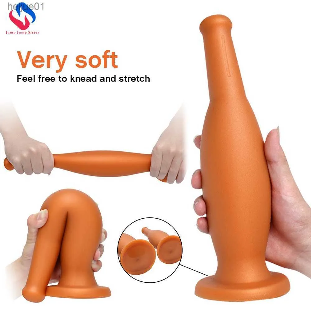 Enorme Anale Dildo Wijnfles voor Vrouwen Anale Speeltjes Enorme Grote Nep Penis met Zuignap Seksspeeltjes TPE Anale Butt Plug Vrouw Volwassen 18 L230518