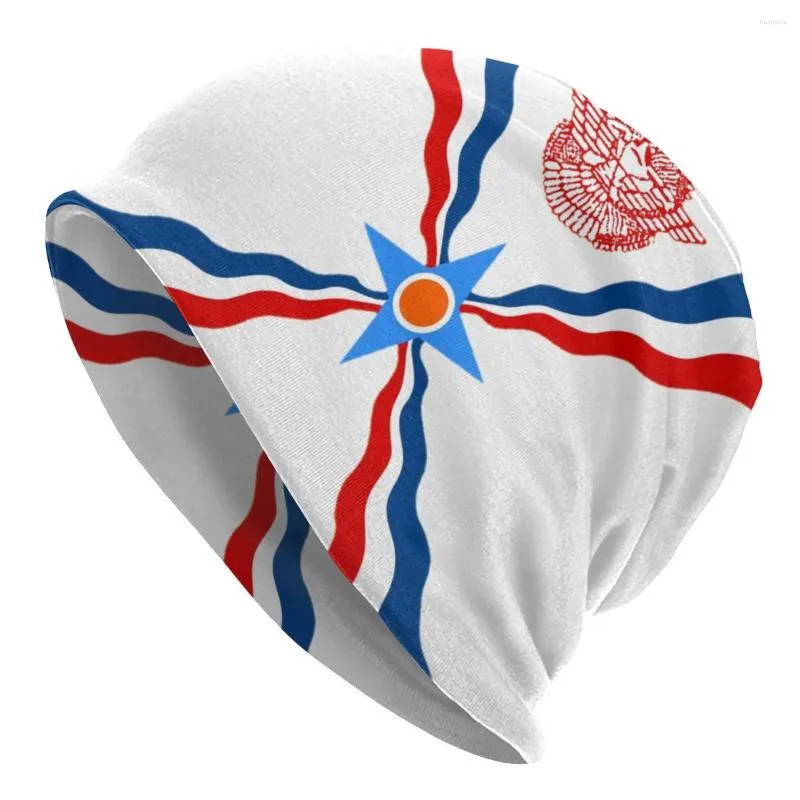 Berets maska ​​zimowa ciepła dzianina mężczyzn mężczyzn kobiety asyryjskie flaga flaga flagi czapki czapki dorosłe syryak