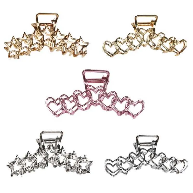 Dangle Lustre Grand Requin Clip Griffes De Cheveux Banana Barrette Mâchoire Clip Amour HeartStar Pinces À Cheveux pour Femme Fille Mode Cheveux Style Clip Z0608