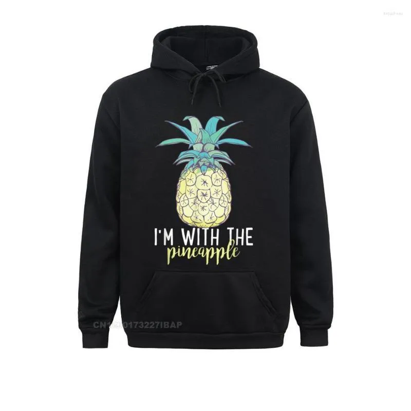 Felpe con cappuccio da uomo I'm With The Pineapple Divertente costume di Halloween coordinato pullover con cappuccio design per uomo sconto pazzo