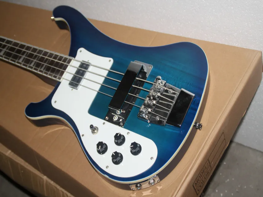 Custom 4 corde mancini 4003 Basso elettrico con tastiera in palissandro blu