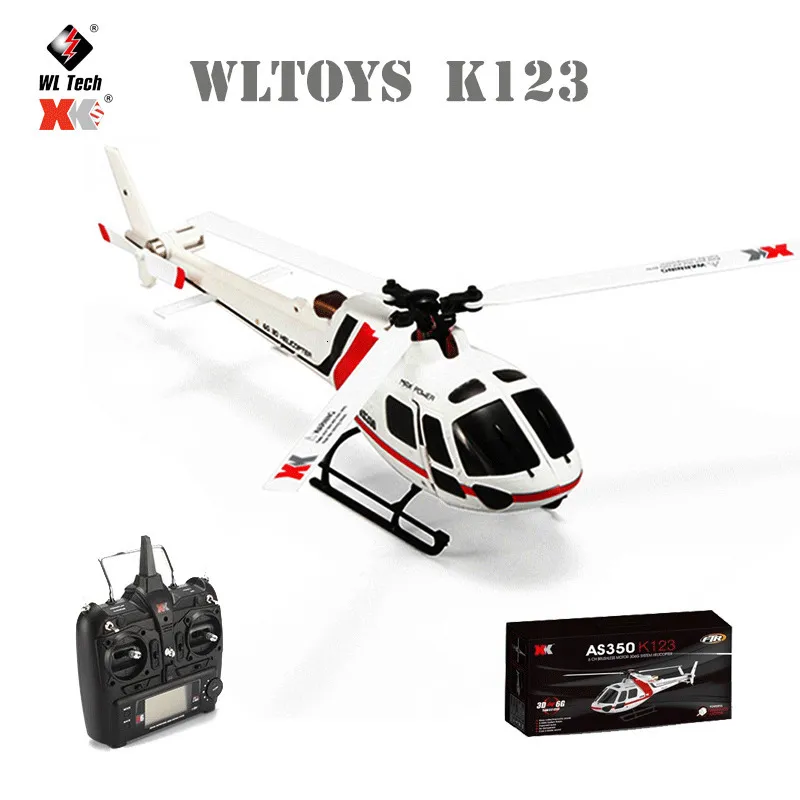 Aeronaves RC elétrica Original wltoys xk k123 rc mini drone rtf 2.4g 6ch 3d 6g modos sem pincel sem pincel quadcopter brinquedos de helicóptero para crianças presentes 230615