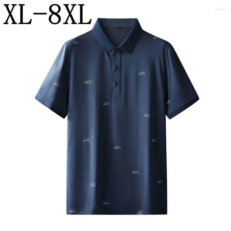 Men's Polos 7XL 8XL 6XL 2023 Summer Casual Short Sleeve Lapel Polo Shirt Men Top Quality Breathable Mens Shirts Lose Camiseta Hombre