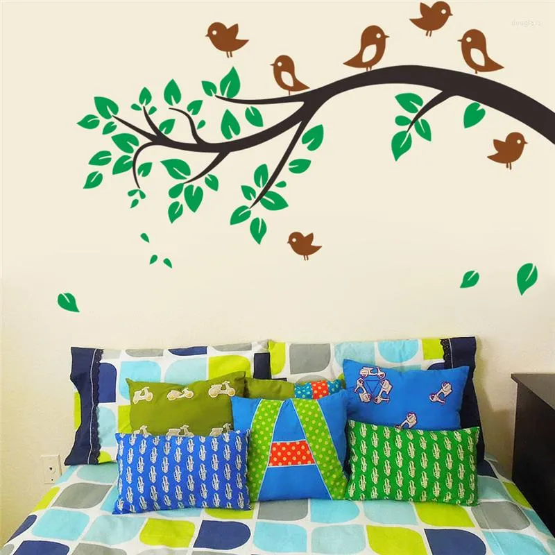 壁のステッカー漫画鳥の木の動物のアートデカールリビングルームの寝室の家の装飾の取り外し可能なDIY