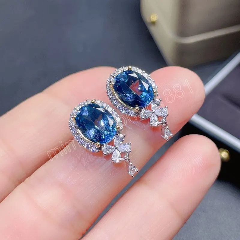 Style coréen géométrie boucles d'oreilles incrustation Bule ovale AAA zircon cubique exquis fleur femmes mariage fiançailles Banquer bijoux