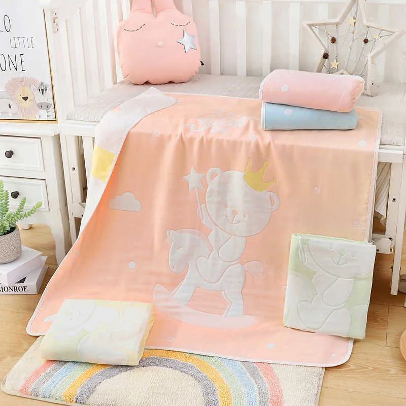 Milk Cotton 5-layer Fine Yarn Soft Jacquard Children's Towel Newborn Delivery Room Cover Class a Baby Bath Towel