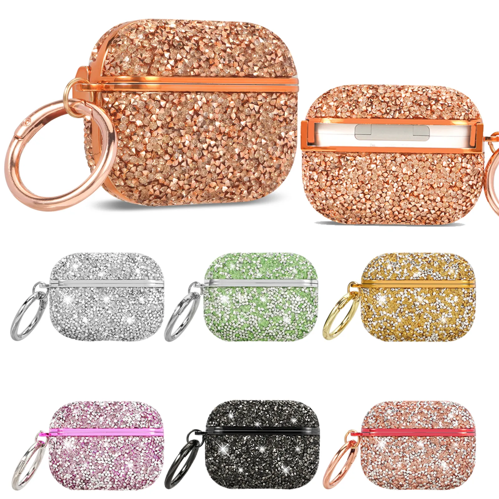 Glitter Bling Rhinestone Airpod Case Protection Case Accessories for AirPods Pro 2 Air Pods 3 2 1 Ned Gend Wireless Wireless Arear Cover