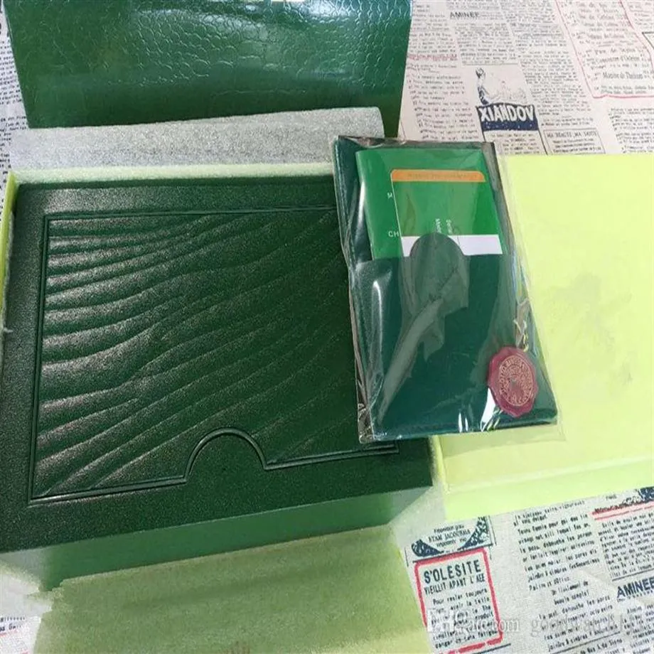 Top Montre De Luxe Marque Vert Boîte D'origine Papiers Cadeau Montres Boîtes Sac En Cuir Carte 0 8 KG Pour Rolex Montre Box3392