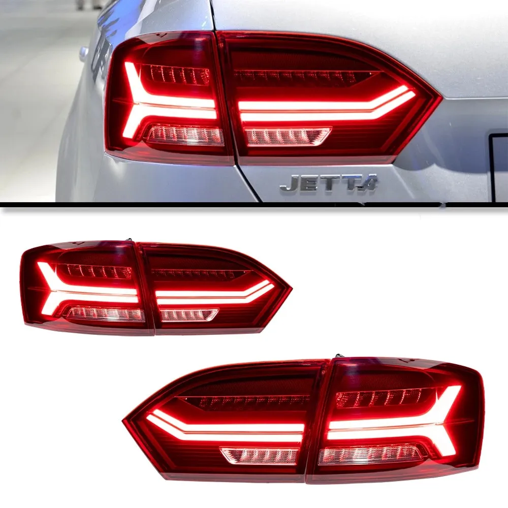 مصابيح خلفية لضبط السيارة لـ VW Jetta MK6 2011-2014 مصباح خلفي مصباح LED LED عكس مصابيح وقوف السيارات