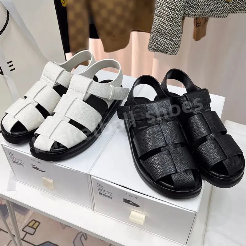 Sandali romani firmati estivi Scarpe casual da donna Donna The Row Scarpe da cerimonia con plateau e tacco piatto con fibbia in vera pelle di moda classica