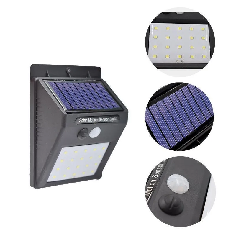 20LED Solar Powered Wireless PIR Motion Sensor Light Outdoor Garden Lawn Landscape Yard lights Security Wall Lam Solar Lamp