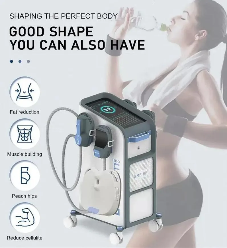 Uso efficace dimagrante EMSLIM NEO RF Riduzione del grasso Body Sculpting EMS MachineSculpt Neo EMS Therapy Verticale 4 maniglie Macchina per la costruzione elettromagnetica dei muscoli con RF