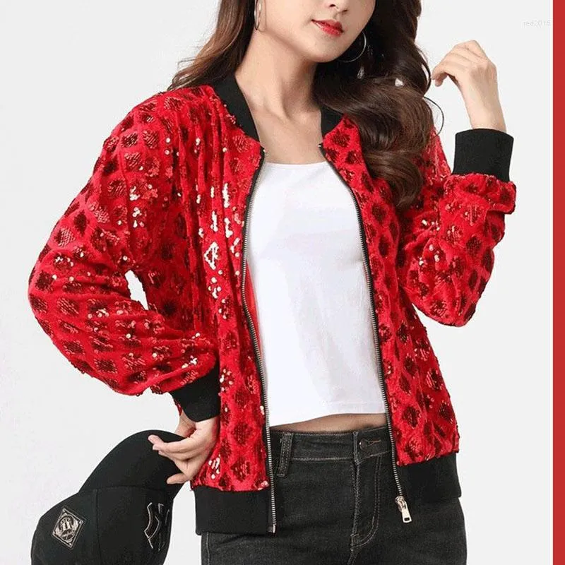 Vestes pour femmes printemps automne industrie lourde paillettes veste 2023 mode femmes manteau décontracté à manches longues Baseball uniforme Y85