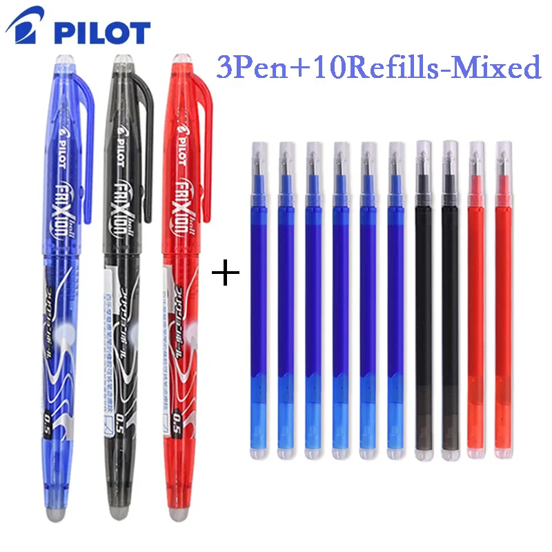 Canetas esferográficas Pilot Frixion Conjunto de gel apagável 05 mm Azul-pretovermelho Refil substituível Suprimentos para ferramentas de escrita para estudantes Artigos de papelaria japoneses 230608