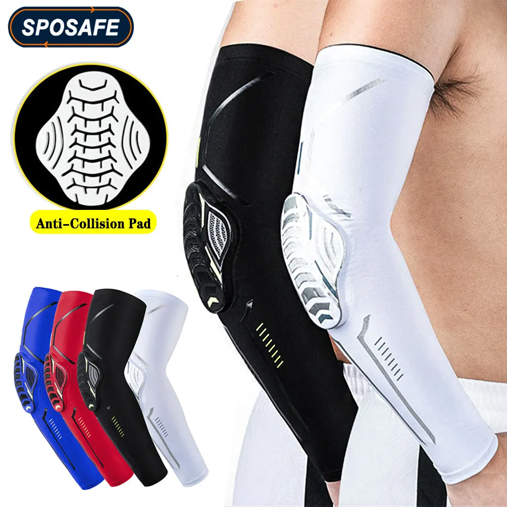 Bras Jambières 1 Paire Sport Crashproof Coude Genouillères Compression Manches pour En Plein Air Basketball Football Vélo Support Garde 230608