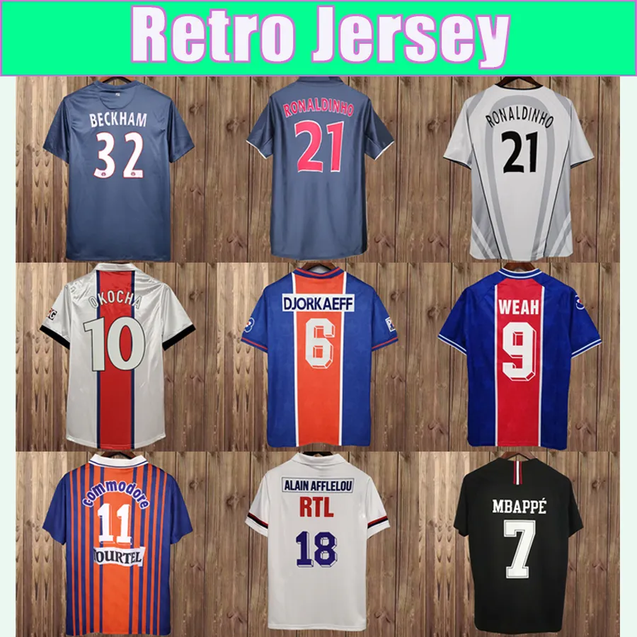 1998 1999 Jerseys de football rétro de Ronaldinho Mens Okocha Leroy Ibrahimovic Home Away Football Shirt Classic Classic Short Long Adult Uniforms