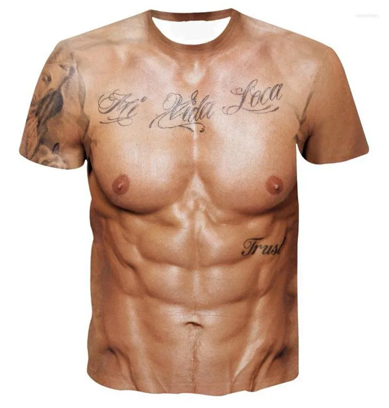 T-shirt da donna 2023 Grandi tette Sexy Muscle Shirt Uomo Top divertenti Personalità nuda Novità Magliette per uomo Tshirt Homme