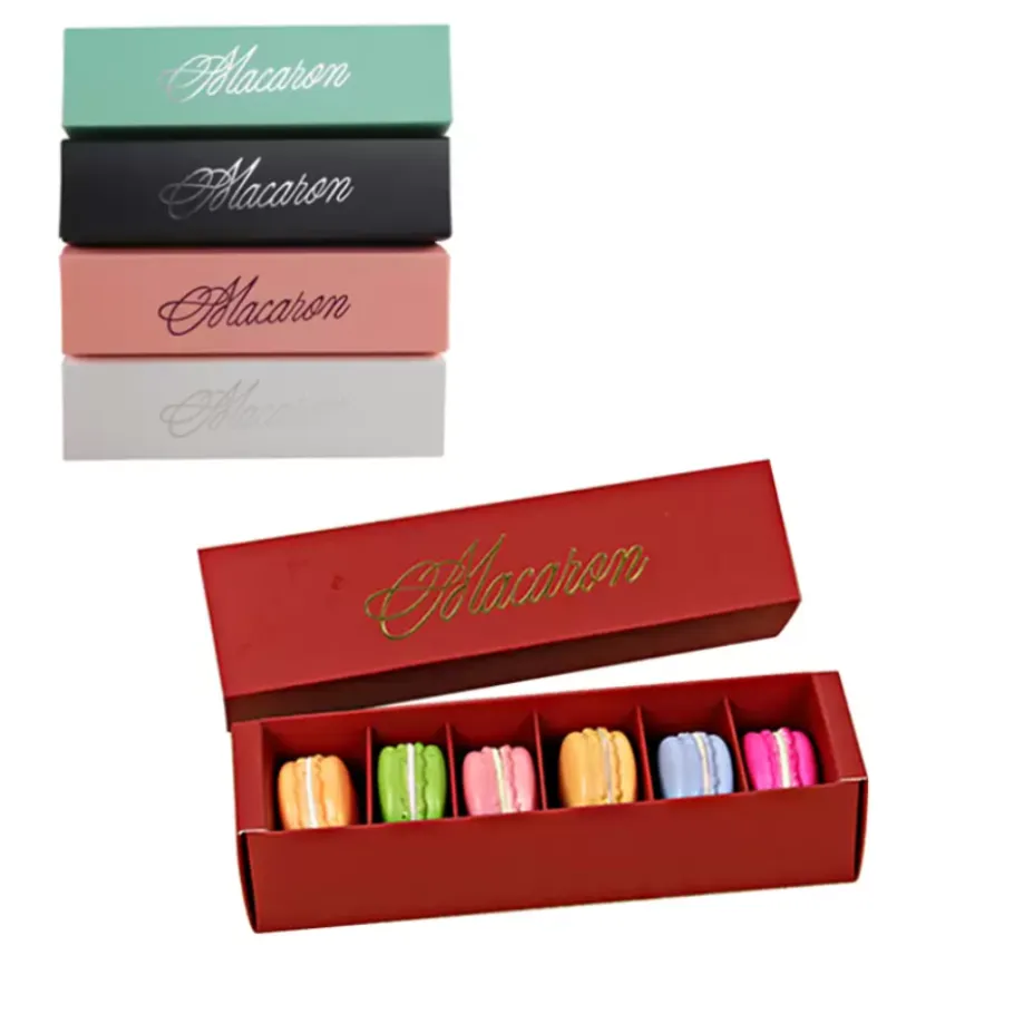 Macaron Box Cupcake Packaging Homemade Chocolate Biscuit Muffin Retail Paper Package DHL Free Delivery G0608