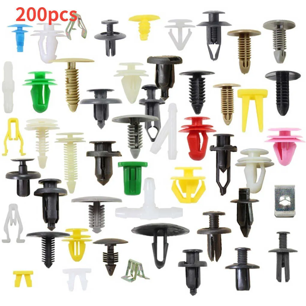 100 piezas universales de plástico para remaches de coche, 6 tamaños de  clips de sujeción para coche, herramientas de sujeción, clips de plástico  para guardabarros para puerta de coche, parachoques, guardabarros, kit