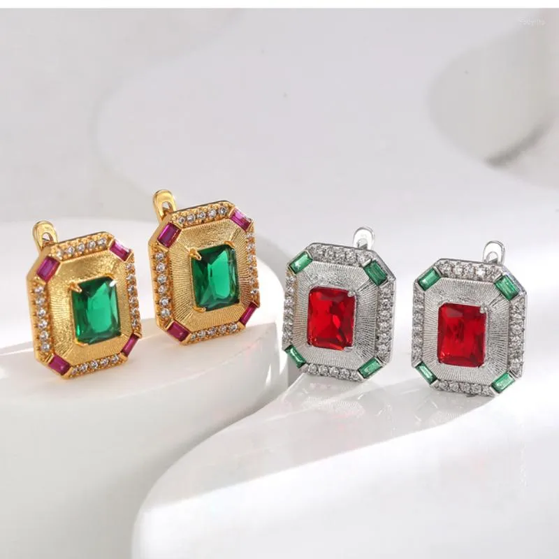 Stud Earrings LONDANY European And American Jewelry Fashionable Vintage Geometric Gemstones Brushed Court-style