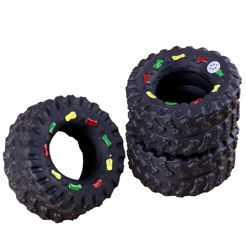 Tire Dog Toy Funny Interactive Teeth Cleaning Puppy Squeak Squeaker Chew Toy Puppy Toy for Dogs Sound Voice Dog Toys