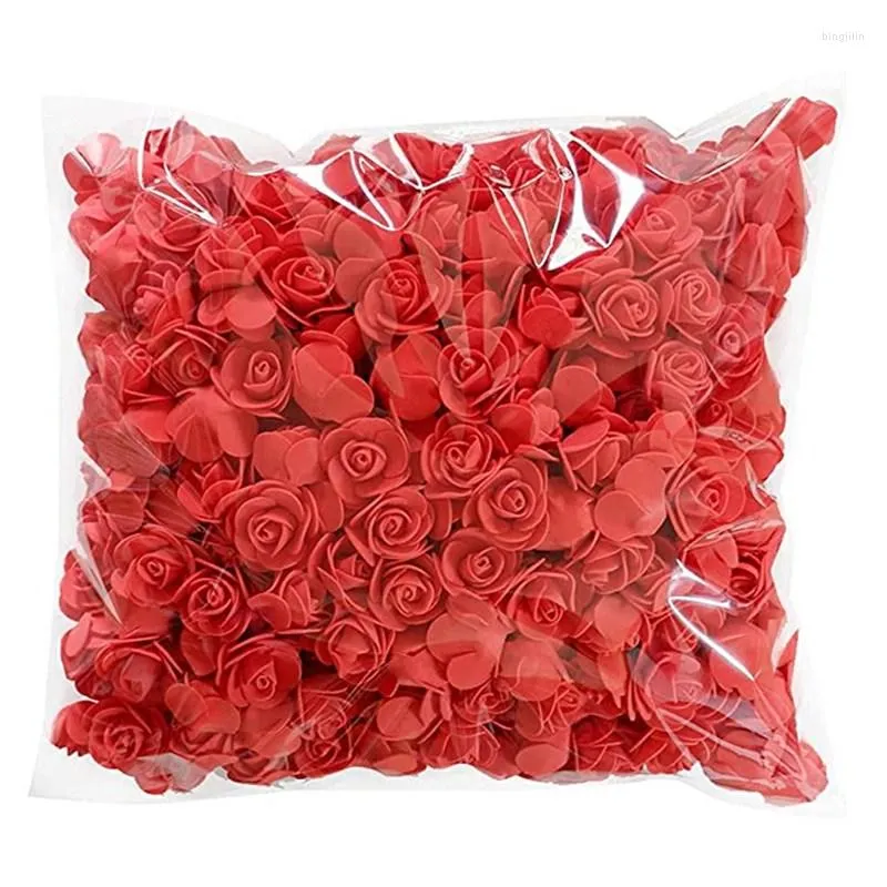 Fiori decorativi 500 Pz 3,5 cm Schiuma PE artificiale Fiore rosa per fai da te San Valentino Baby Shower Forniture per feste di compleanno Decorazione di nozze