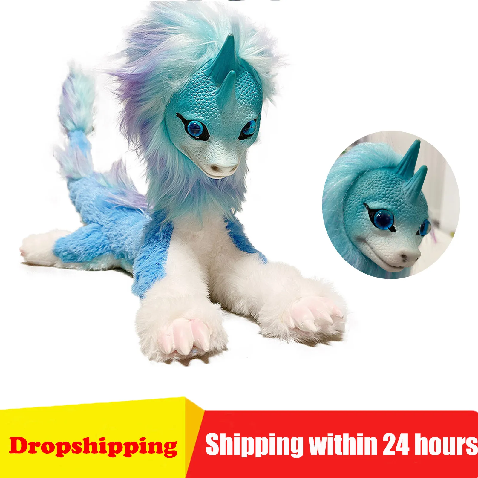 Plush Toy Dragon Stuffed Animal Toy Dragon Doll With Hair Raya And