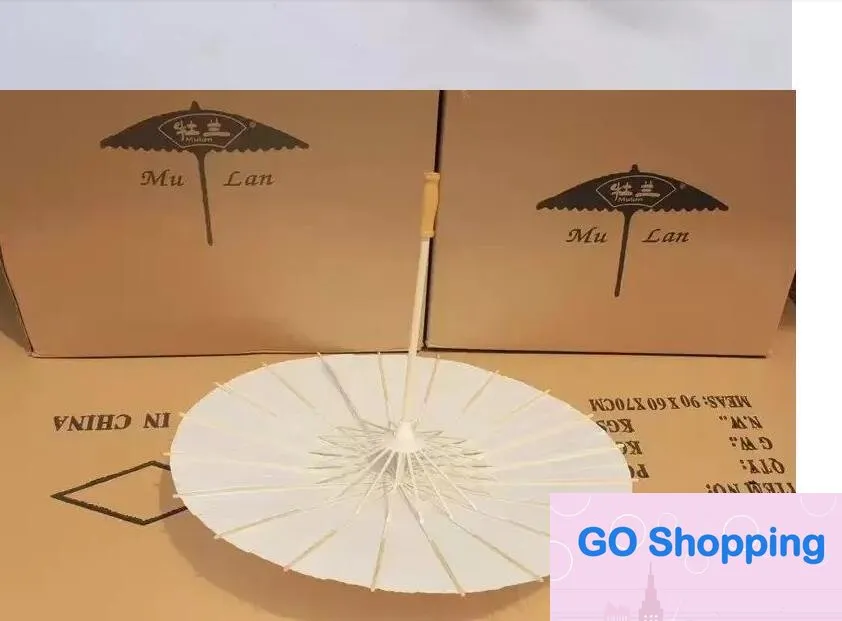 Parapluies de papier de mariage de mariée de luxe Parasols Parapluie artisanal chinois uni fait à la main pour ornements suspendus Diamètre: 20-30-40-60cm