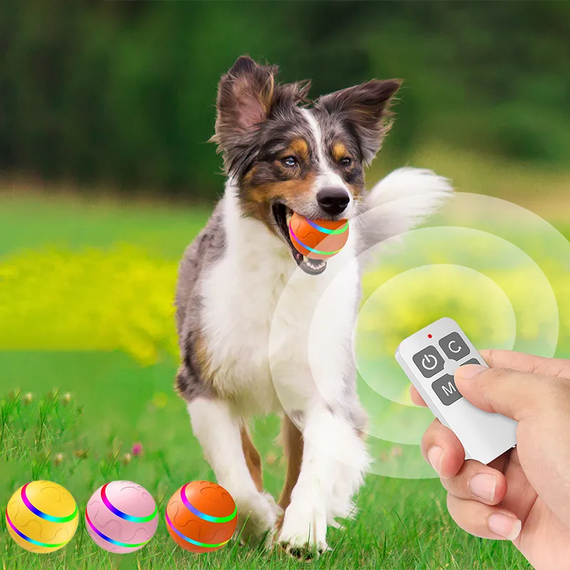 2023 Smart Dog Toy Elektrische interactieve Dog Cat Ball Oplaadbare grappige automatische rollende bal Roterende springende LED-bal