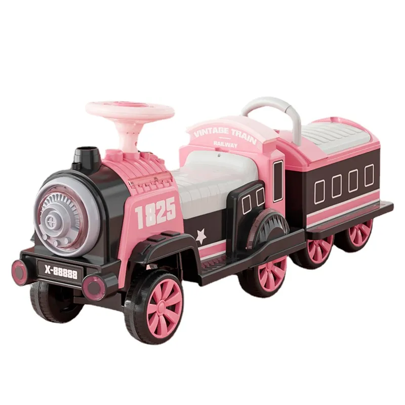 Kinderen elektrische kleine trein afstandsbediening babyspray speelgoed dubbele aandrijving oplaadbare rit op auto