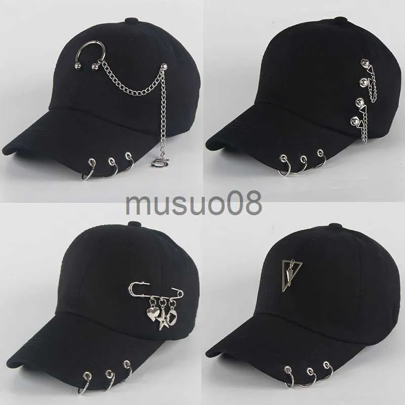 Ball Caps Fashion Hip Hop Cotton Baseball Cap Creative Peercing Ring Caps панк взрослые повседневные твердые регулируемые унисекс шляпа шляпы J2306