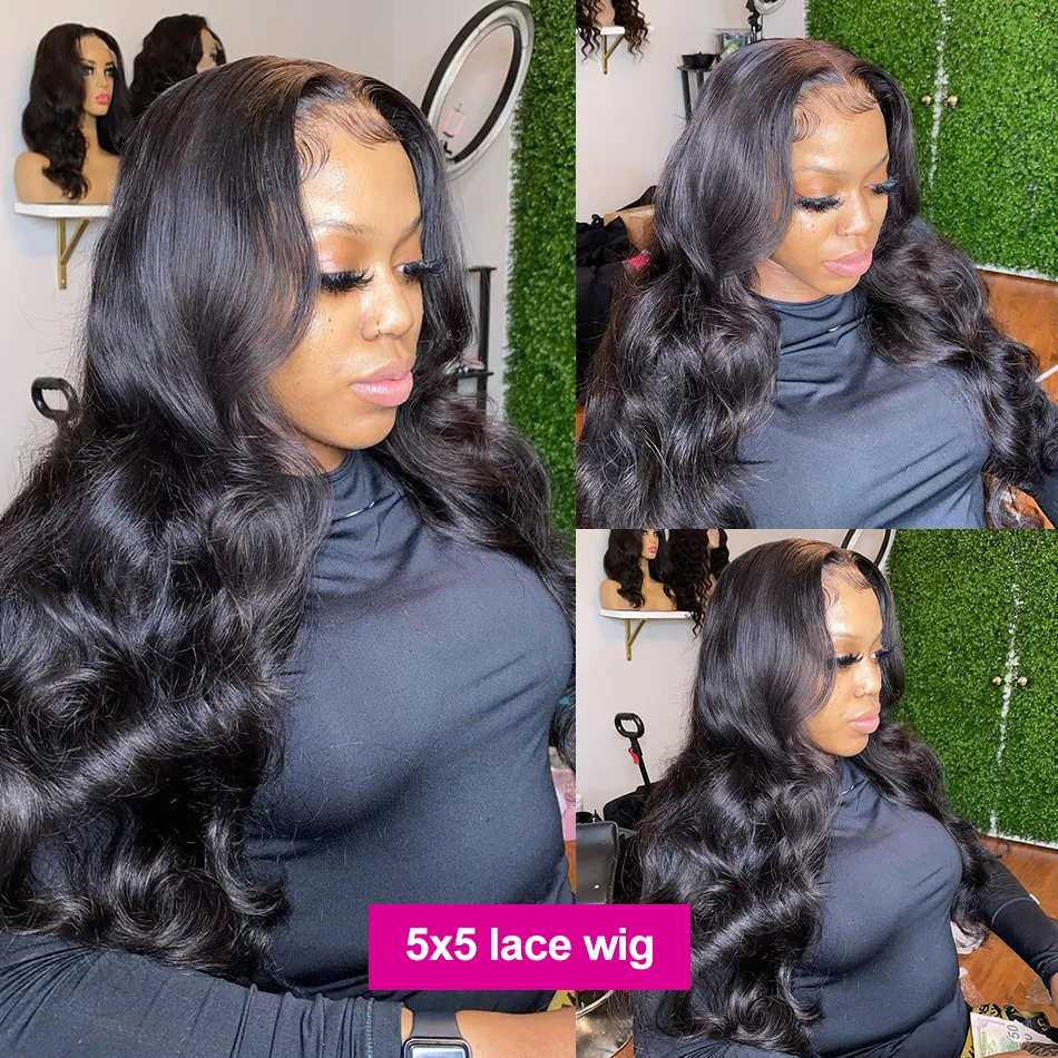 250% Body Wave 13x6 Lace Front Human Hair Wigs 30 40 Inch 5x5 Closure PrePlucked No tangles Water Wave Frontal For Women