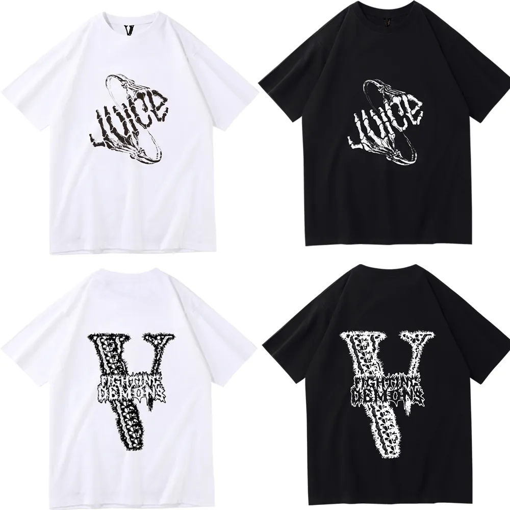 Chemises imprimées de la marque VLONE Men et femmes O-Neck T-shirts décontractés Tendance de la mode classique pour le street Hip-Hop Cotton Pullover DT129