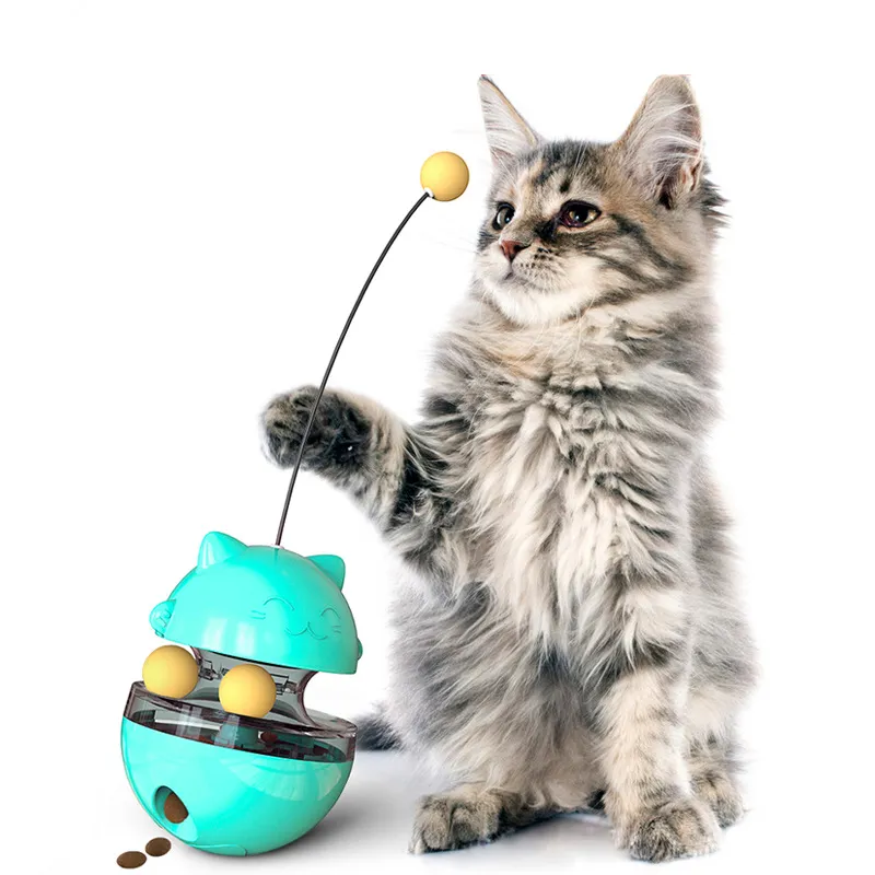 Cat Toy Interactive för kattprodukter för husdjur Tumbler Cat Toy Ball för Cat Kitten Kitty Pet Supplies Leaking Food Training