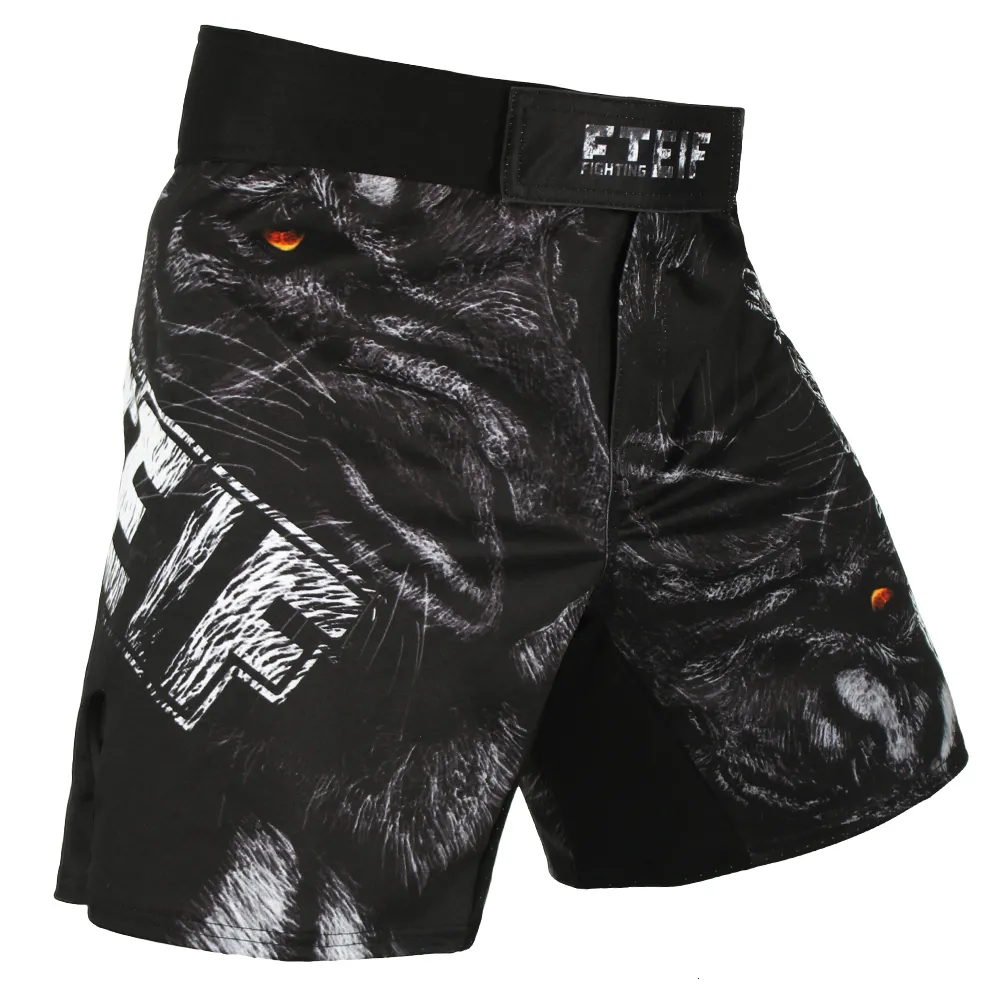 Soodie&Zuzu's Mens Shorts MMA Boxing Cage Fight Mixed Martial Arts Men's Shorts Elastic Waist Boxer Shorts Men Sports Running Athletic Gym Shorts Men (S, Black - View #3