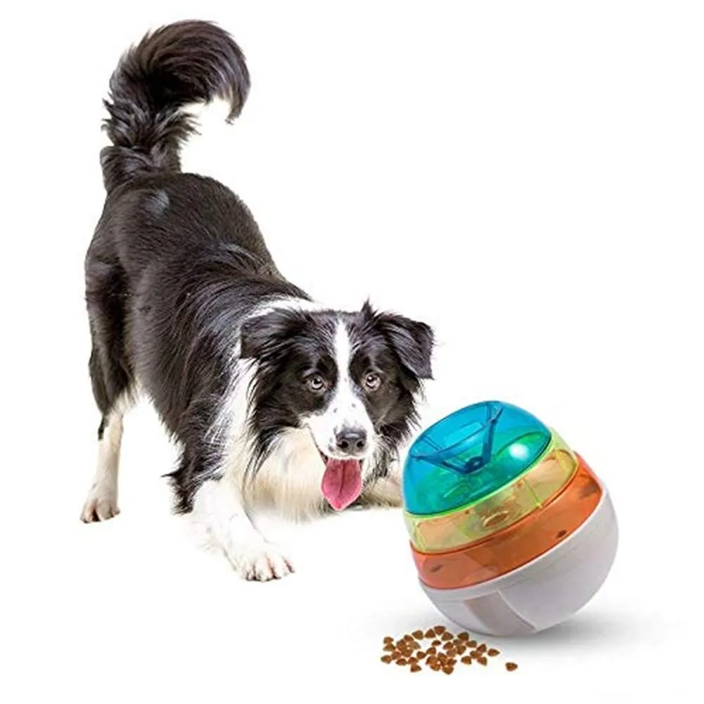 Brinquedo dispensador de guloseimas para cães de estimação Tumbler Brinquedos com vazamento de comida Pet IQ Playing Ball para cães e gatos pequenos, médios e grandes