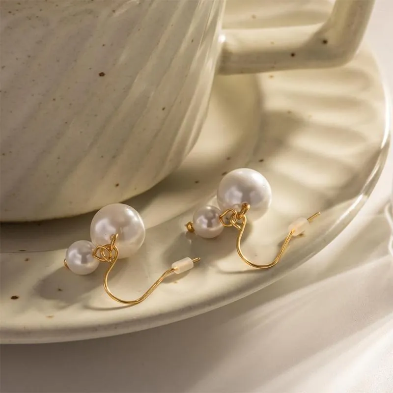 Dingle örhängen 1 par pärla örhänge ersättande romantisk vintage kvinnor öron smycken