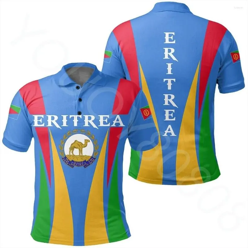 رجال Polos 2023 المنطقة الأفريقية قميص البولو القميص المطبوع تي شيرت الصيف - نمط قمة إريتريا