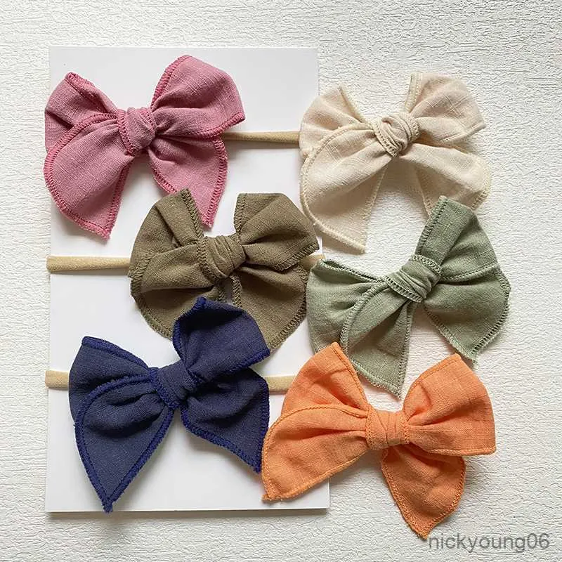 Hair Accessories 2Pcs/Set Bows For Girls Headband Baby Headbands Children Cute Hairpins Newborn Cotton Hairclip Elastics Gifts R230608