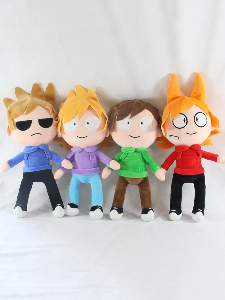 Poupées en peluche Ensemble de 4pcs Eddsworld Jouet Anime Périphérique Doux Edd Tord Matt Tom Dormir Oreiller En Peluche Cadeau Enfants Anniversaire 230608