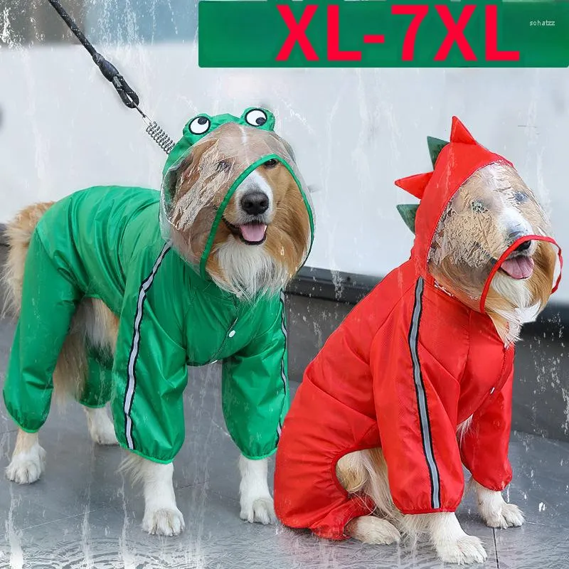 Dog Apparel XS-7XL Raincoat For Small Large Waterproof Pet Clothes Rain Cape Dogs Reflective Coat Outdoor