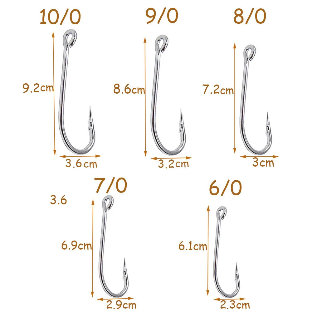 Fishing Hooks Easy Catch 34007 Stainless Steel White Big Long Shank Size 10  20 30 40 50 60 70 80 90 100 230608 From Heng06, $13.04